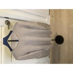 Max&Moi Tan Camel Cashmere Blend Crew Neck Sweater Mink Fur Long Sleeve XS